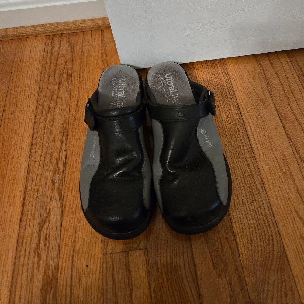 Mens Toffeln Black and Gray Clogs Size 42/8